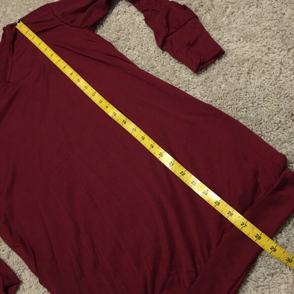 Lucky Burgundy Long Sleeve Bubble Hem Jersey Top - Picture 13 of 14